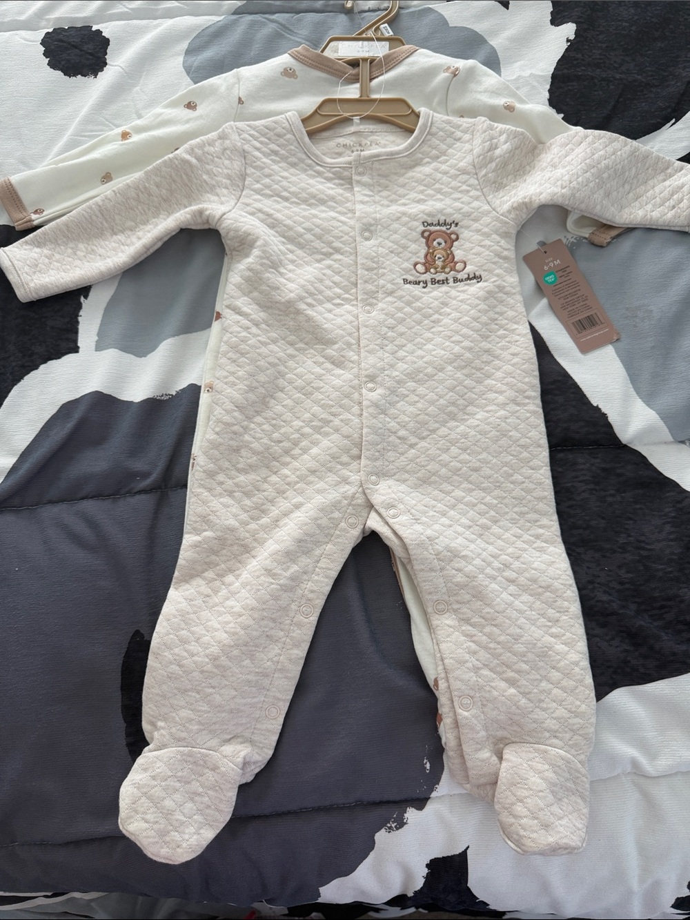 chick pea Soft Pink Bear Footed One-Piece